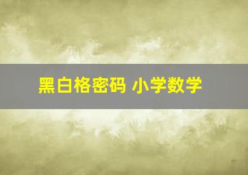 黑白格密码 小学数学